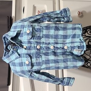 Blue infant flannel button up shirt